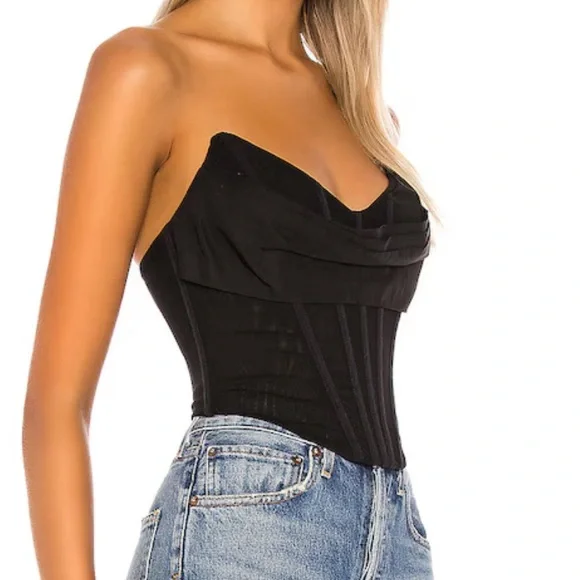 NBD Hailee Bustier Top Ivory Corset Boned mesh strapless Revolve NWT $168 Sz XXS - Picture 3 of 9
